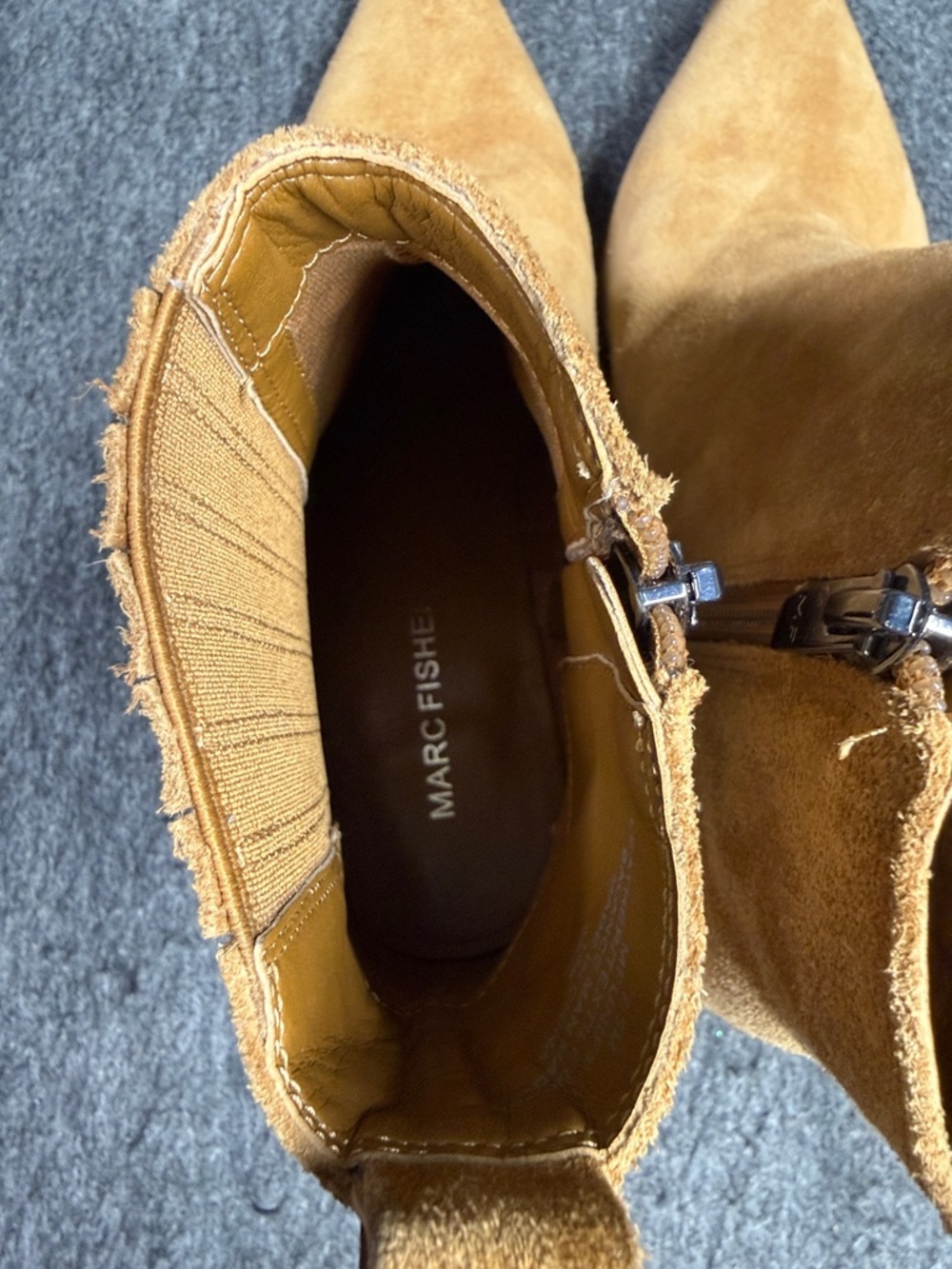 Marc Fisher Tan Suede Pointed Toe Ankle Boots - Picture 2 of 10